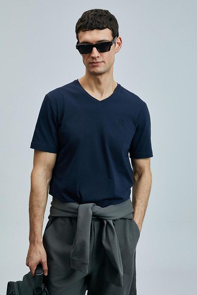 Lufian Μπλουζάκι Tuna Modern Graphic Navy Blue