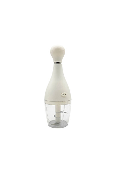 zola Fruit/vegetable chopper, pear-shaped, white, with 3 blades, non-slip base, 28x8 cm