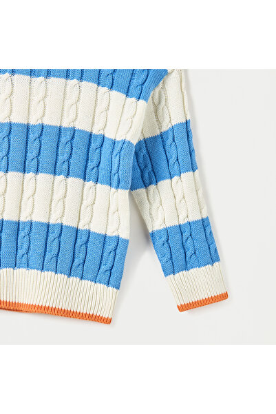 Juniors Striped Sweater With Long Sleeves