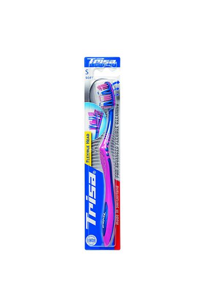 Trisa Flexible Head 3 Soft Manual Toothbrush 517402 Pink