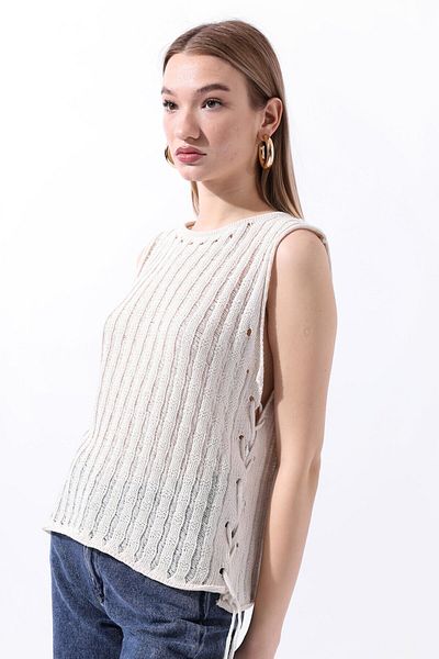 GAJA Women's Side Tie Sleeveless Cotton Jumper Blouse Gj3576
