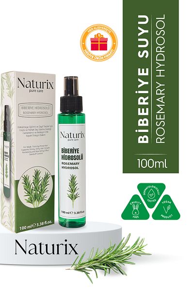 Naturix Rosemary Water 100% Natural, Anti-Hair Loss and Hair Growth Supporting Hair Tonic - 100 ml