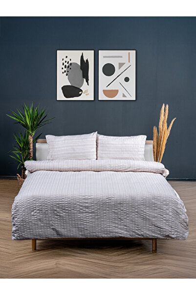 fersuay Buldan Natural Pod Patterned Double Duvet Cover Set 200X220