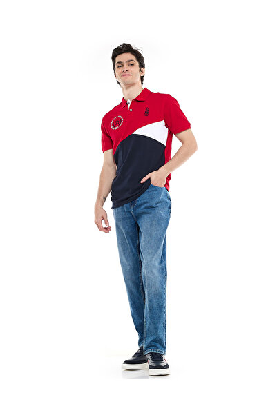 R&B Faded Tapered Fit Jeans with Button Closure