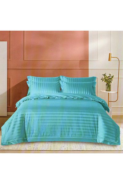 RALEX PUCIOASA POLYCOTTON DAMASK BED LINEN (TURQUOISE)