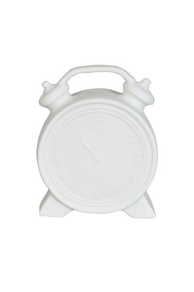 Clayre & Eef Lampă de noapte cu ceas model ceramică albă 10x6x13 cm LED