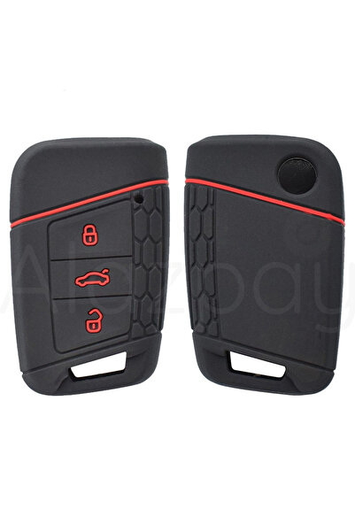Alazpay غطاء حماية لمفتاح السيارة من السيليكون لسيارة فولكس فاجن باسات جولف أ...