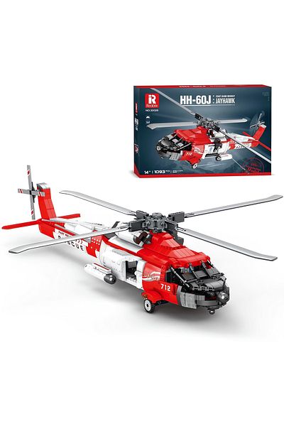 REOBRIX Hh-60J Jayhawk Helicopter,Technical Block Building Kit (1137 Pieces)