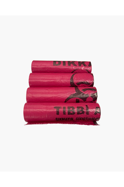 MARİN 65X80 BÜYÜK BOY TIBBİ ATIK ÇÖP POŞETİ 1 RULO X 20 YAPRAK Kırmızı