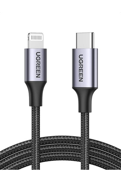 Ugreen USB-C to Lightning Cable, 1M Nylon Braided Fast Power Delivery Charging Cable