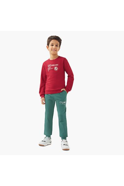 Juniors Graphic Print Sweatshirt With Long Sleeves