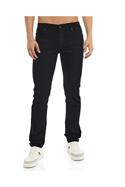 R&B Faded Slim Fit Jeans with Button Closure