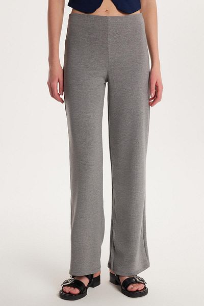 Tudors Women's Relax Fit Relaxed Cut Elastic Wide Leg Modal Anthracite Trousers
