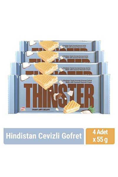 Thinster Hindistan Cevizli Kremalı Gofret 55 gr x 4 adet