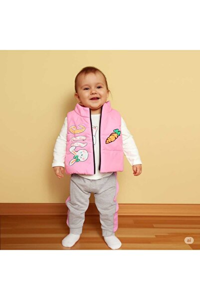 Kız Bebek Şişme Mont Mevsimlik Takım