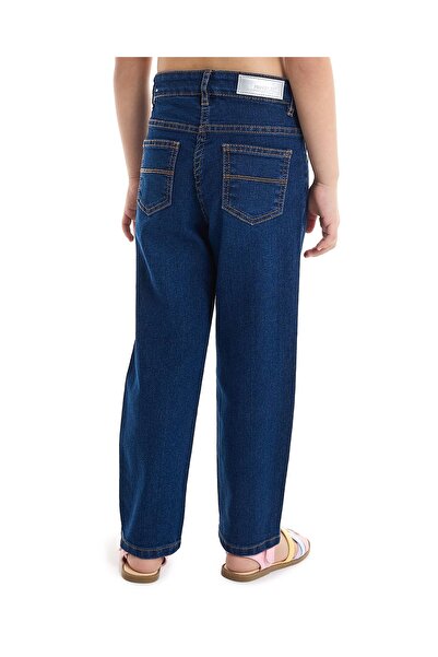 R&B Solid Relaxed Jeans with Button Closure