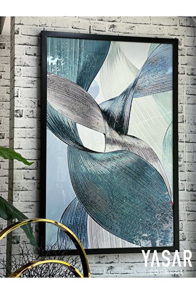 YASAR CONCEPT Threadora Mavi Soyut Kristal Epoksi Taşlı Reçine Tablo 75x115 Cm
