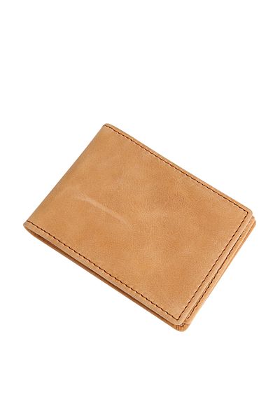 Busy Lady&Gentleman Avangard minimalist men's wallet, ultra slim, anti-RFID card scanning, genuine leather, brown