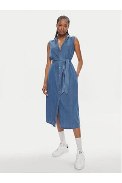 Pepe Jeans Rochie tip cămașă pentru femei PL953512 albastră