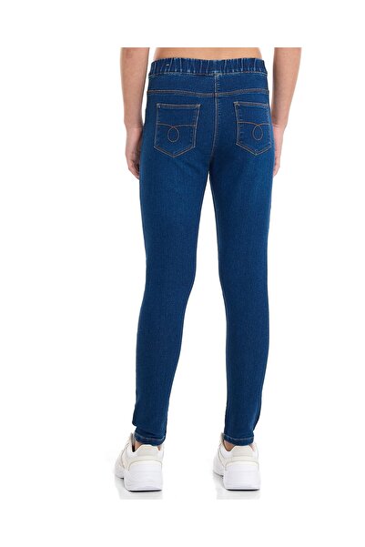 R&B Solid Jeggings with Elastic Waist
