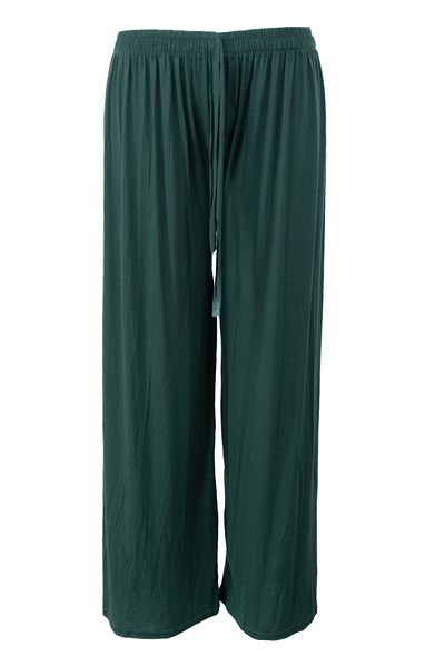 Oppland Women's Elastic Waist Large Size Comfortable Full-Mold Lycra Viscose Combed Fabric Trousers