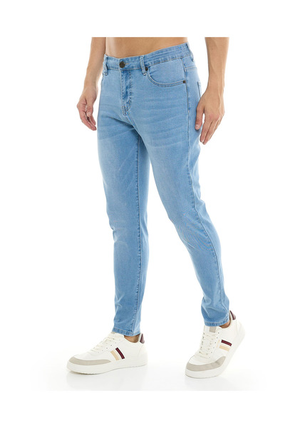 R&B Solid Skinny Fit Jeans with Button Closure
