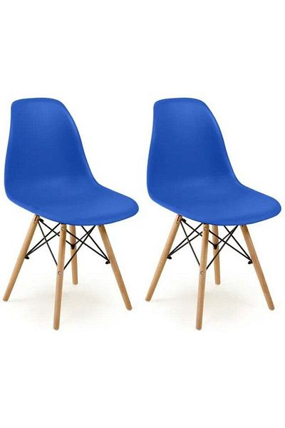Taimi Pack of 2 Modern Style Plastic Dining Chair Mid Century Modern DSW Chair, Shell Lounge ,Blue