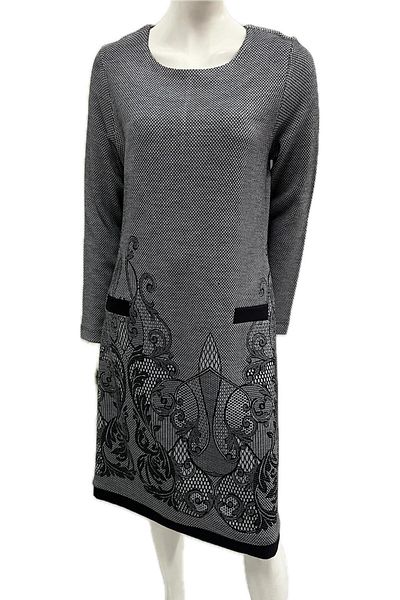 Triad Women's dress, 97% cotton, long sleeves, abstract print