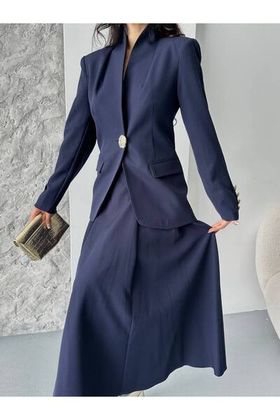 ZF BUTİK Золотий комплект зі спідницею на ґудзиках