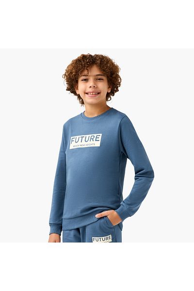 Juniors Slogan Print Long Sleeves Sweatshirt