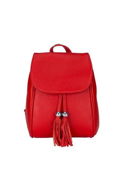 Toro Nero Women's backpack made of red genuine leather Cris