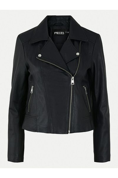 PIECES Geacă de piele pentru femei 17106570 Negru