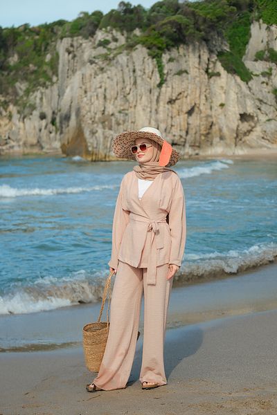 LOCCO Women's Seersucker Suit Mink