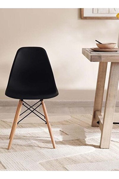 Taimi Comfortable Modern Black Plastic Dining Chair