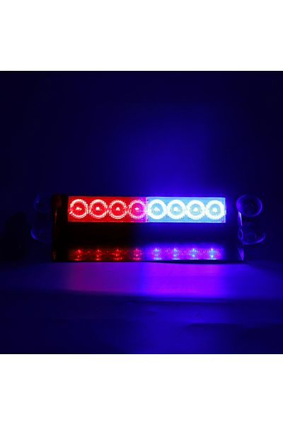 Choice Red blue 12V 8LED Led Car Strobe Light Automotive Emergency Light Red Blue Flashing Warning Lamp Pol