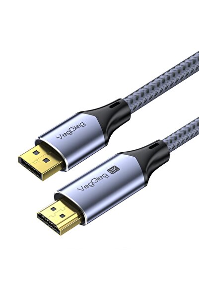 Veggieg Displayport Dp To Hdmı Çevirici Kablo 8k@60hz 4k@240hz 48gbps Hdr Des...