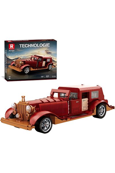 REOBRIX 1/12 Classic Car Rolls-Royce, Technical Block Building Kit (865 Pcs)