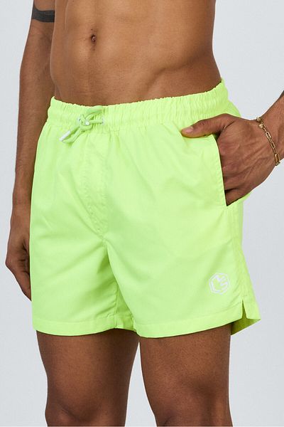 MADZEYMODA Ανδρικό σορτς μπάνιου Premium με επένδυση Neon Green Mz95093
