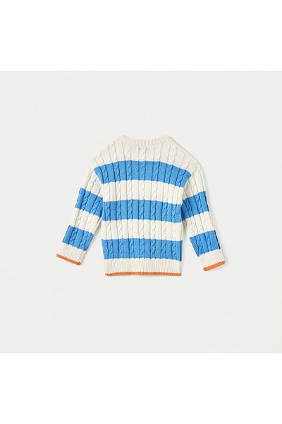 Juniors Striped Sweater With Long Sleeves
