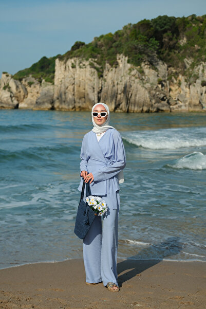 LOCCO Women's Seersucker Suit Blue