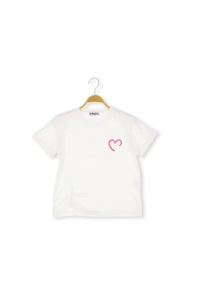 Atabay Kids Atabay 105-05-25 Girls Tshirt Heart Printed 4/12 Years