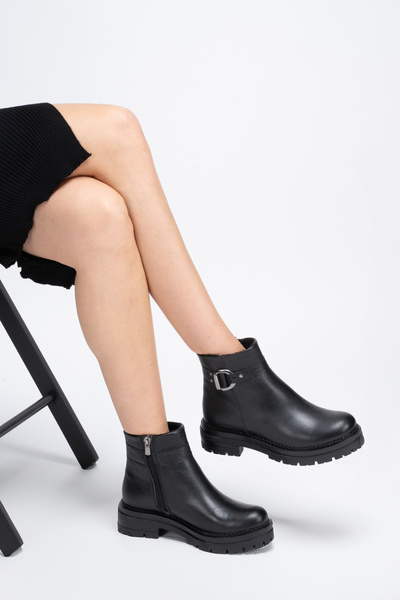 Clara Jones Hakiki Deri Kadın Günlük Kışlık Bot