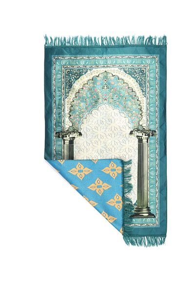 MANASEK Makkah Printed Polyester Prayer Mat (70x110 CM)