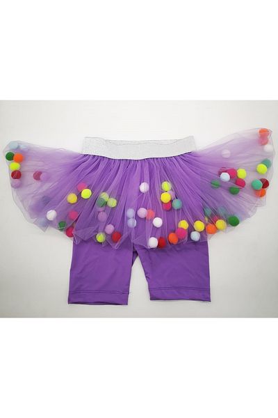 By Piera Girl's Pompom Biker Leggings