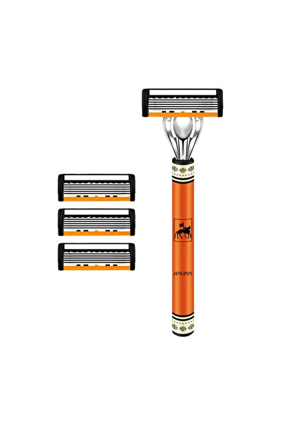 Choice 1 مقبض 3 شفرات شفرة حلاقة مكونة من 6 طبقات، شفرة من الفولاذ المقاوم لل...