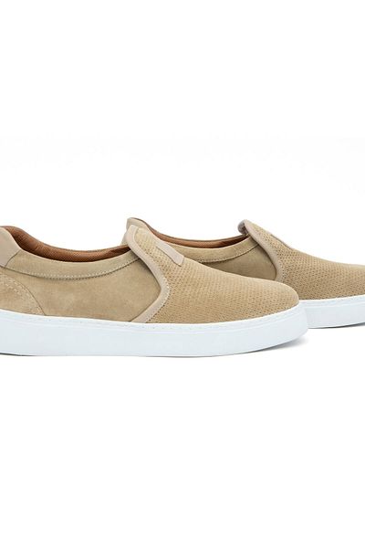 Hemington Handmade Suede Leather Sand Color Sneakers