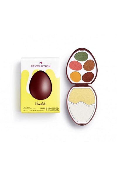 MAKEUP REVOLUTION Paleta farduri Makeup Revolution I ♥ Revolution Easter Egg Face and Shadow Palette, Chocolate