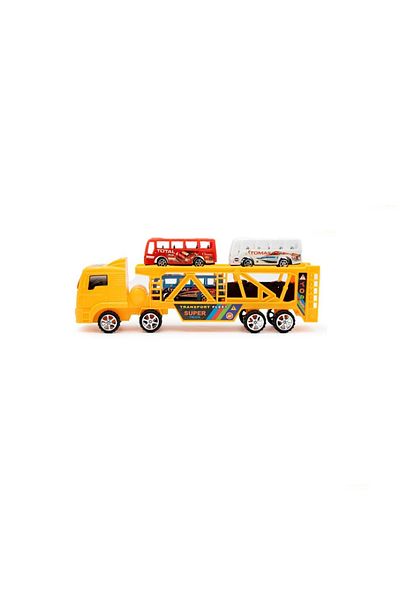 rexa Car carrier truck with two toy buses on its trailer toy for kids