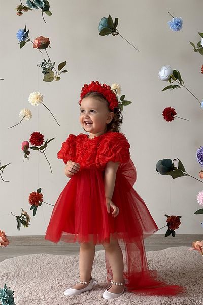 ALYRA Baby Girl White Dress Short Sleeve Bowknot Birthday Party Wedding Special Occasion Evening Dress Girl's Dress