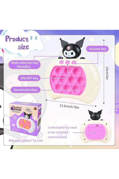 OEM Pop It Game Electronica, Consola Premium, cu Lumini, 3 Culori, 4 Moduri de Joc, Kuromi